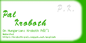 pal kroboth business card